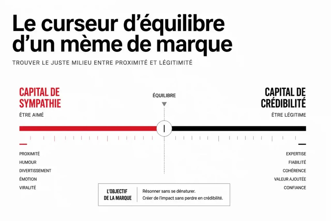 Equilibre entre sympathie et crédibilité lors de l'usage de l'ia meme pour une marque