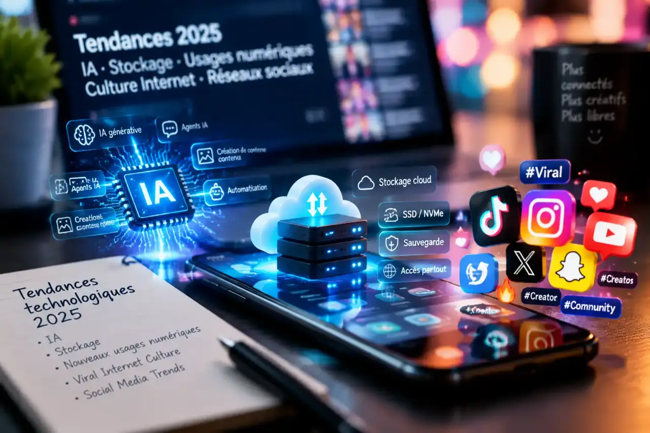 Tendances technologiques 2025 : IA, stockage et nouveaux usages numériques